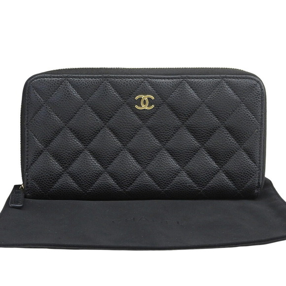 CHANEL Handbags - CHANEL Black Logo Wallet